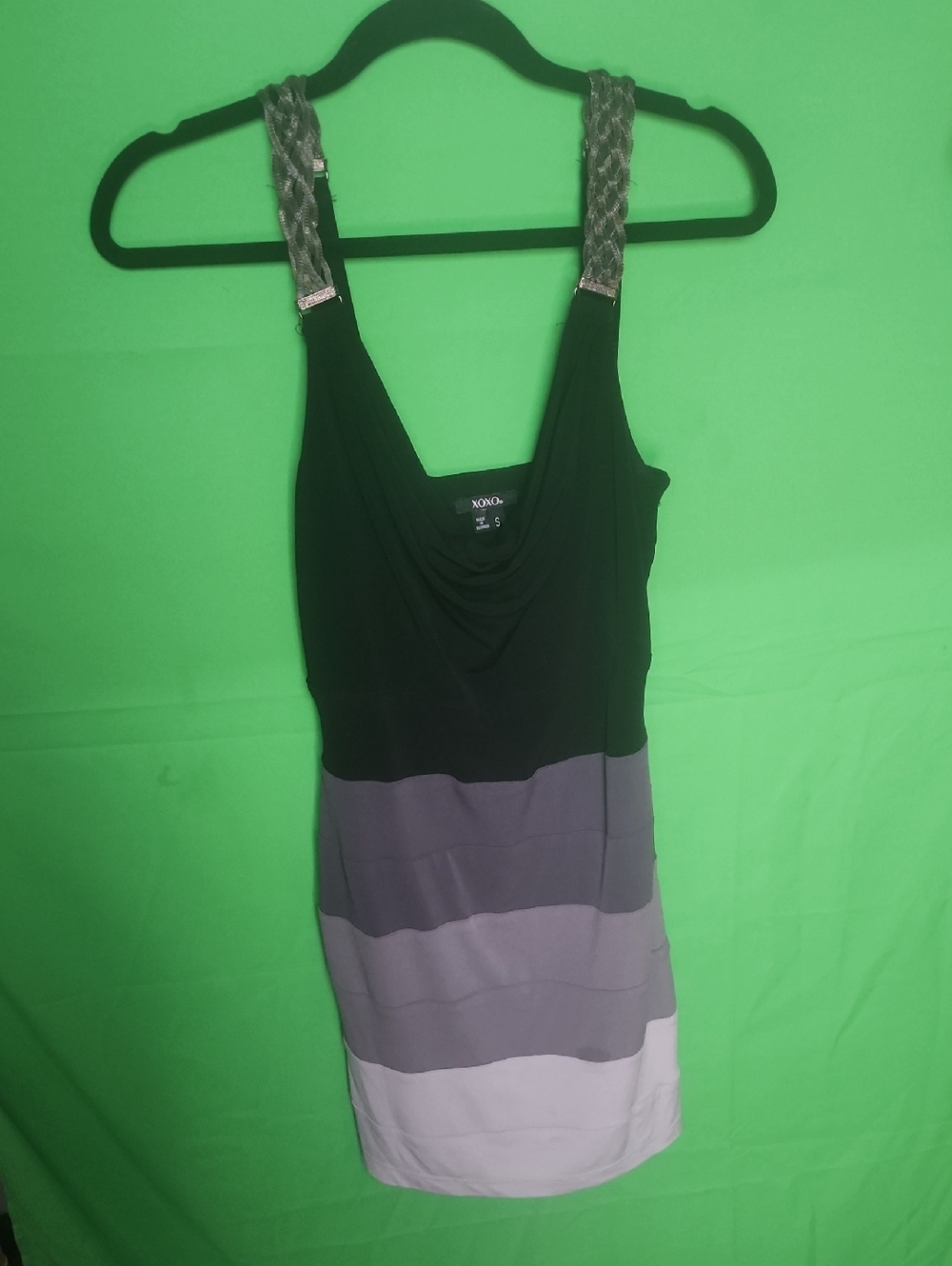 Vintage XOXO Y2K Ombre Bandage Mini Dress Cowl Neck S